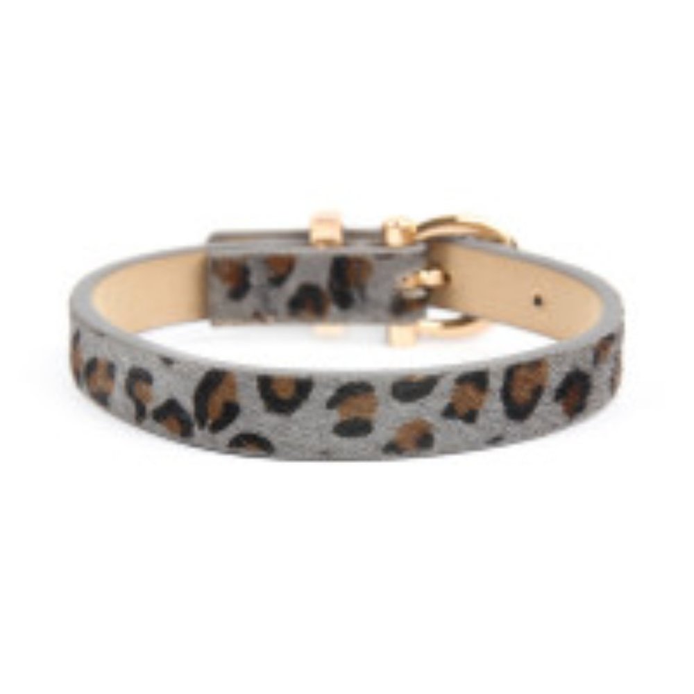 GRAY ANIMAL PRINT FAUX LEATHER BRACELET